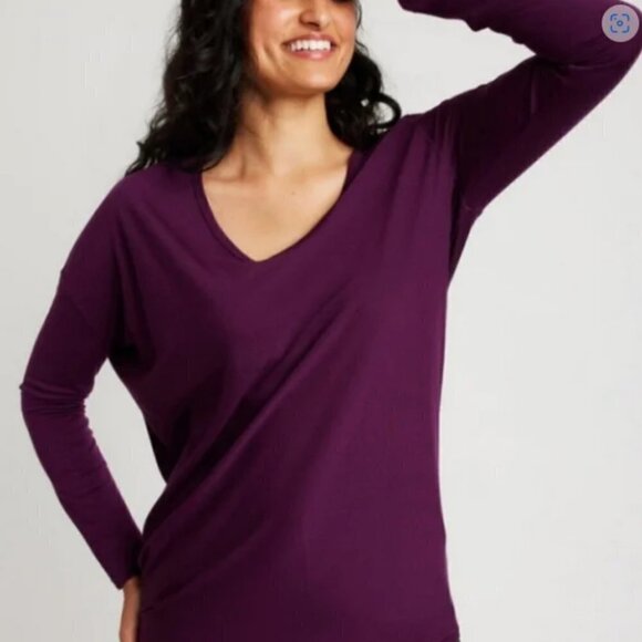 Kit and Ace Merino Wave Long Sleeve Tee - Black Walnut - Sz XS - Picture 2 of 11